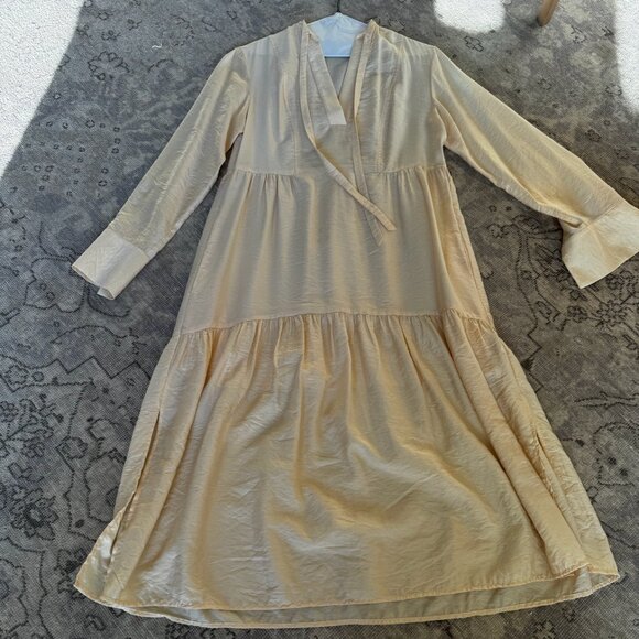 Vince - Pale Buttercream Midi Dress - Picture 2 of 3